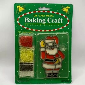 Vintage SANTA CLAUS Stained Glass Kit